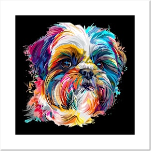 Shih Tzu Colorfull Pop Art Design For Dog Onwer Posters and Art